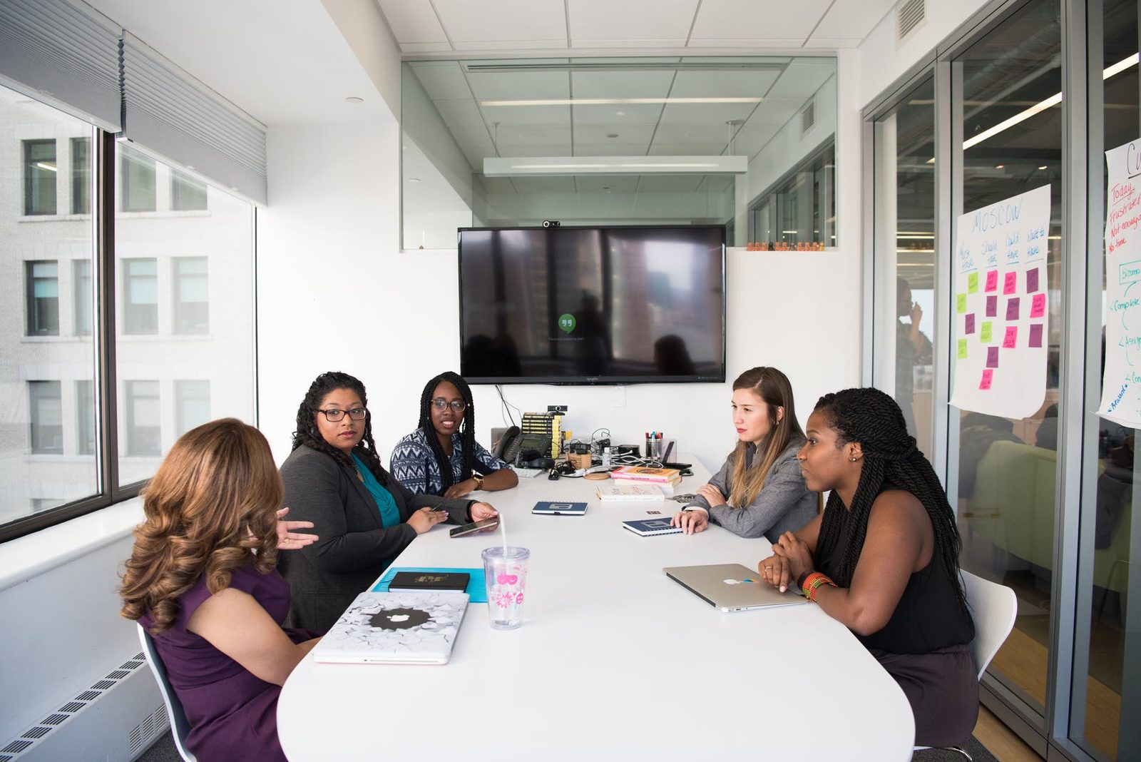 Public sector team meeting around a boardroom table